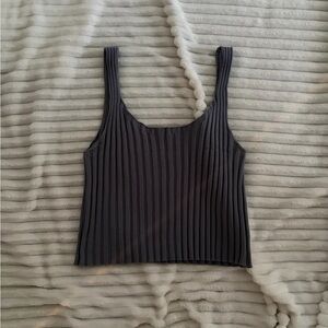 Ribbed navy Tank Top